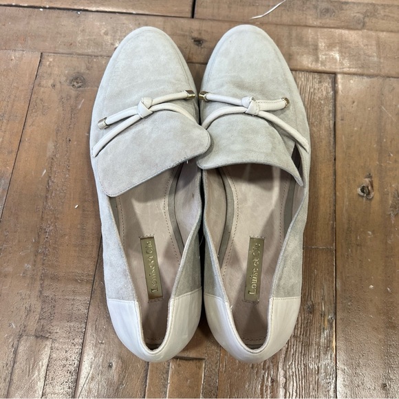 Louise Et Cie Tan Suede Leather Tie Almond Toe Loafer Flats 8 Old Money Preppy - Picture 6 of 13